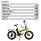 EUNORAU E-FAT-MN 48V500W12.5Ah 20"x4" Foldable Fat Tire Step Over Electric Bike, Geometry