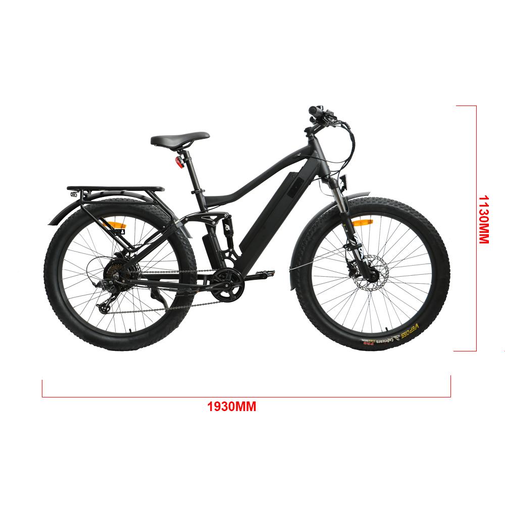 Eunorau UHVO 36V350W / 48V750W All Terrain full suspension 27.5x3.0" tire electric mountain hunting/fishing bike